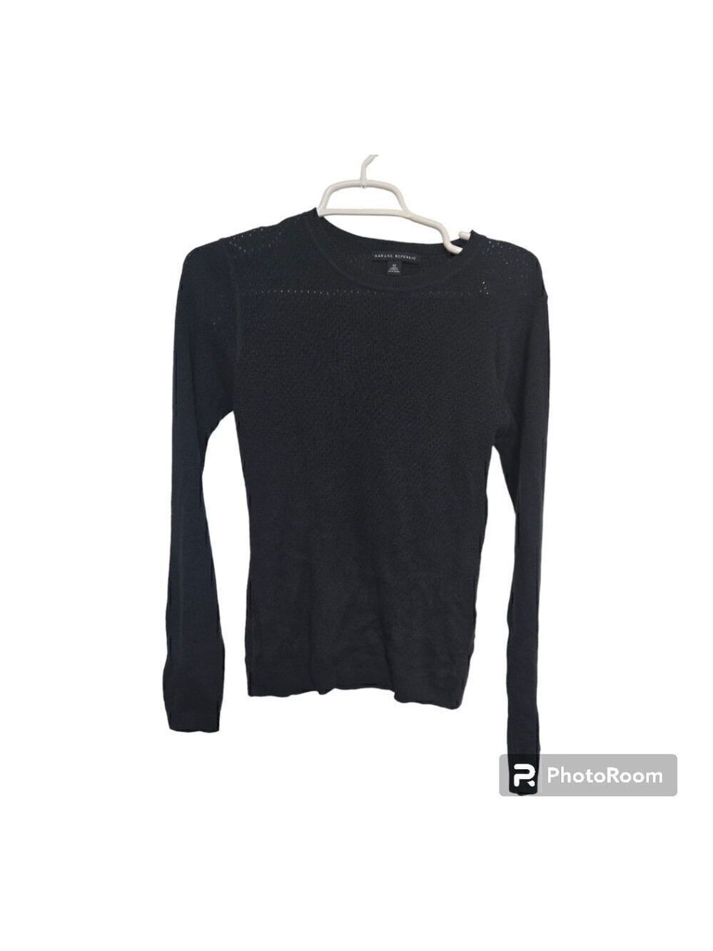 Banana Republic Medium Navy Sheer Open Knit Cotton Sweater